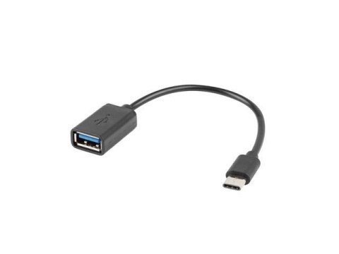 LANBERG Kabel USB 2.0 Lanberg USB type-C(M) - USB-A(F) 0,15m OTG czarny