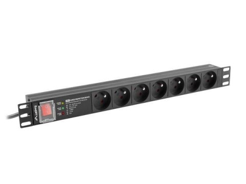 LANBERG Listwa zasilająca Lanberg do RACK 19" 1U 16A PDU PRO 7x PL SPD-3MP 2m czarna