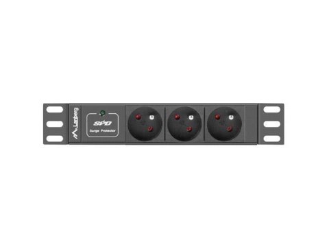 LANBERG Listwa zasilająca Lanberg do szaf 10" 1U 10A PDU 3x PL 2m czarna