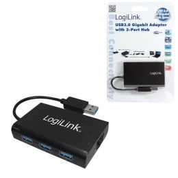 LogiLink Adapter LogiLink UA0173 Gigabit Ethernet do USB 3.0 HUB