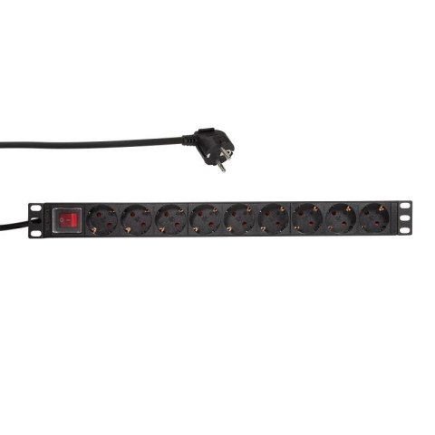 LogiLink Listwa zasilająca LogiLink do szaf PDU9C02 19" 16A PDU 9x Schuko 2m czarna