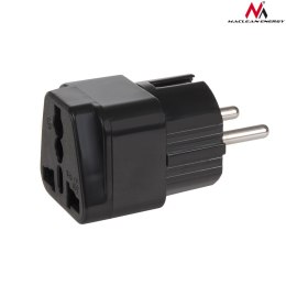 Maclean Adapter zasilania Maclean MCE155 gniazdo UK na wtyk EU uniwersalny, czarny