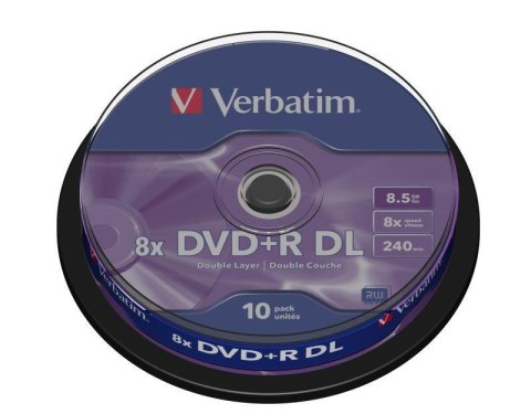 Verbatim DVD+R DL Verbatim 8x 8,5GB Matt Silver (Cake 10)