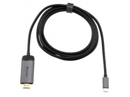 VERBATIM Kabel adapter Verbatim USB type-C(M) - HDMI(M) 1,5m (Thunderbolt 3) czarno-srebrny