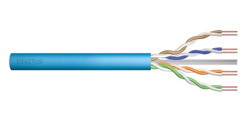 Digitus Kabel teleinformatyczny instalacyjny DIGITUS kat.6A, U/UTP, Dca, AWG 23/1, LSOH, 50m, niebieski, ofoliowany