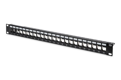 Digitus Patch panel pusty DIGITUS 19" 24 port 1U do modułów keystone (RAL 9005)