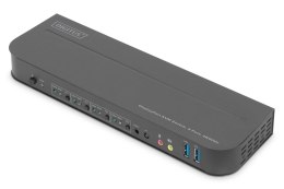 Digitus Przełącznik KVM DIGITUS 4 portowy DisplayPort do 1 port DP/HDMI 4K 60Hz 2xUSB, audio