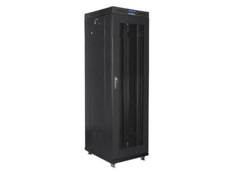 LANBERG Szafa instalacyjna Rack stojąca 19" 42U 600x800 czarna drzwi perforowane LCD Lanberg (flat pack)