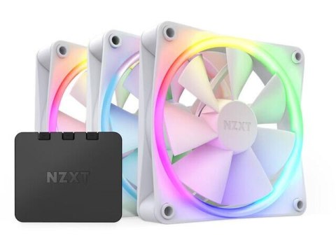 NZXT Zestaw 3 wentylatorów do zasilacza / obudowy NZXT F120 RGB Białe + Kontroler