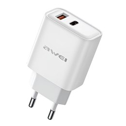 AWEI Ładowarka sieciowa Awei PD81 22,5W GaN 1xUSB+1xUSB-C / bez kabla - biała