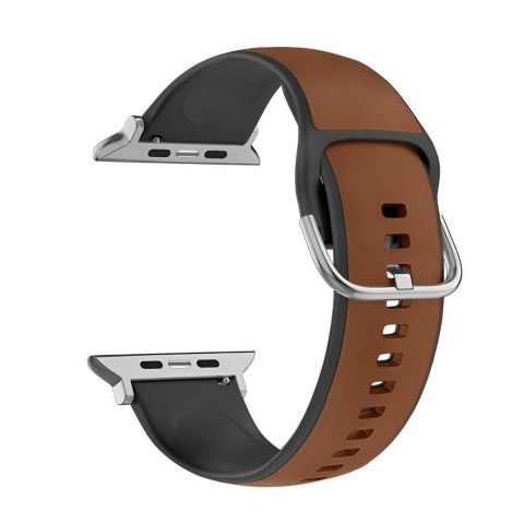 Beline Pasek Beline do Apple Watch 42/44/45/49mm Silico Leather czarno-brązowy