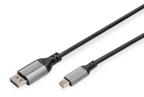 Digitus Kabel adapter DIGITUS PREMIUM miniDisplayPort - DisplayPort 8K 60Hz miniDP/DP M/M 1m