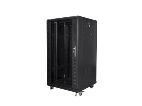 LANBERG Szafa instalacyjna Rack stojąca 19" 22U 600x600 czarna Lanberg (flat pack)