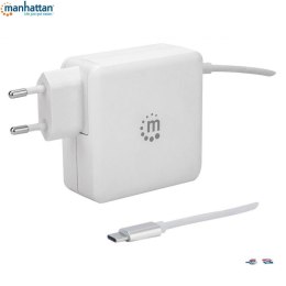 Manhattan Zasilacz sieciowy Manhattan Power Delivery 230V USB-C, 60W USB-A 5V, biały