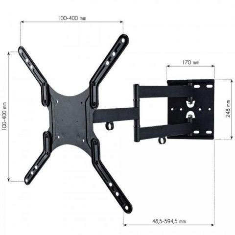 Techly Uchwyt ścienny Techly 23"-55", 45kg obrotowy