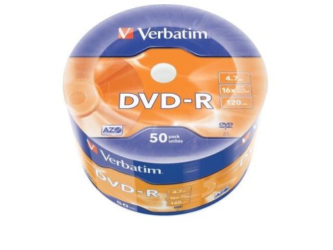 Verbatim DVD-R Verbatim 4.7GB X16 Matt Silver Wrap (50 Spindle)