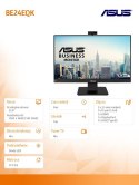 Asus Monitor 24 cale BE24EQK IPS FHD Kamera 2MP Mikrofon HDMI DP D-SUB Głośnik