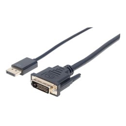 Manhattan Kabel adapter Manhattan DisplayPort / DVI-D 24+1 1080p*60Hz M/M 3m czarny