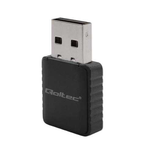 Qoltec Karta sieciowa Qoltec Bezprzewodowy Ultra szybki DUAL mini WiFi adapter 2 x 2dBi Standard AC | 1300Mbps