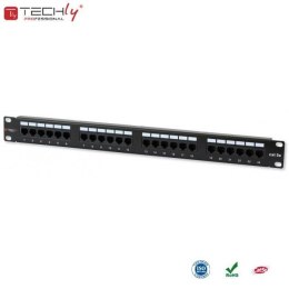 Techly Patch panel TechlyPro 1U UTP 24xRJ45 Cat.5e, czarny