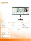 AOC Monitor CU34P3CV 34 cale 100Hz Curved VA HDMI DP USB-C