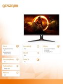 AOC Monitor Q27G2E 27 cali VA 155 Hz HDMIx2 DP