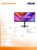 Asus Monitor 34 cale PA348CGV ProArt IPS 21:9 QHD 120Hz HDMI DP USB-C USB-HUB GŁOŚNIK