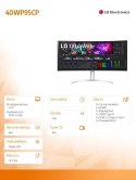 LG Electronics Monitor 40WP95CP-W 39.7 cala 5K2K Zakrzywiony UltraWide NanoIPS