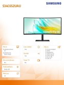 Samsung Monitor 34 cale ViewFinity S65UA VA 3440x1440 UWQHD 21:9 1xHDMI 1xDP 1xUSB-C(90W) 3xUSB 3.0 LAN (RJ45) 5ms 100Hz HAS+PIVOT zakrz