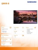 Samsung Monitor profesjonalny QB85R-B 85 cali Błyszczący 16h/7 350(cd/m2) 3840x2160 (UHD) S6 Player (Tizen 4.0) Wi-Fi 3 lata On-Site (L