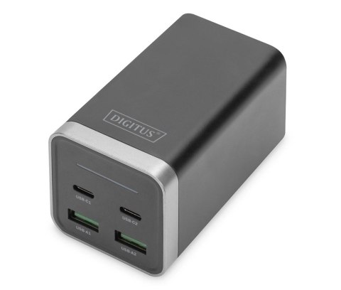 Digitus Ładowarka sieciowa DIGITUS uniwersalna zasilacz GaN 4 porty 2x USB-C 2x USB-A PD 3.0 65W czarna