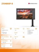 LG Electronics Monitor 27UN880P-B 27 cali IPS UHD 4K Ergo USB-C