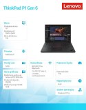 Lenovo Notebook ThinkPad P1 G6 21FV000HPB W11Pro i7-13800H/32GB/1TB/RTX3500 12GB/16.0 WQUXGA/Touch/3YRS Premier Support