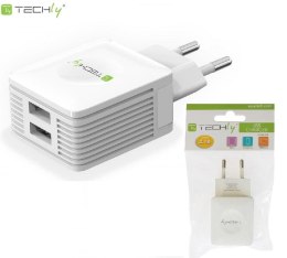 Techly Ładowarka sieciowa Techly 230V / 2x USB 5V / 2x 2.1A biała