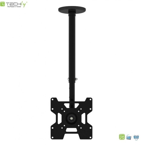 Techly Uchwyt sufitowy LCD/LED Techly 23"-37" 45kg regulowany, czarny