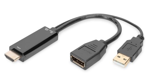 Digitus Kabel adapter DIGITUS HDMI 4K 30Hz na DisplayPort i USB A, 0,2m