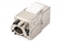 Digitus Moduł (gniazdo) Keystone RJ45 (8P8C) kat.6A, STP, ekranowany, stalowy, opaska czarna, beznarzędziowy