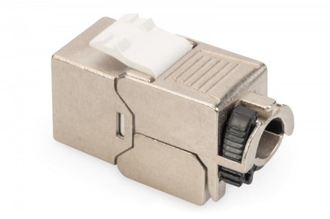 Digitus Moduł (gniazdo) Keystone RJ45 (8P8C) kat.6A, STP, ekranowany, stalowy, opaska czarna, beznarzędziowy