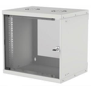 Intellinet Szafa wisząca Intellinet BASIC, 9U, 540x400, Rack 19", szklane drzwi, FLATPACK, szara