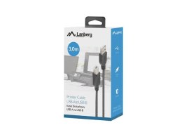 LANBERG Kabel USB 2.0 Lanberg AM-BM 3m czarny ferryt box