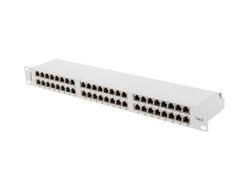 LANBERG Patch panel Lanberg PPS6-1048-S 48 port 1U 19" kat.6 FTP ekranowany szary