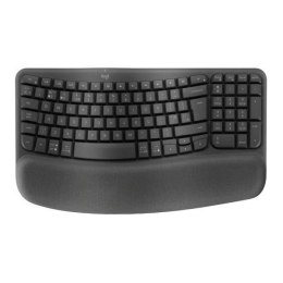 LOGITECH Klawiatura bezprzewodowa Logitech Wave Keys For Business czarna ergonomiczna