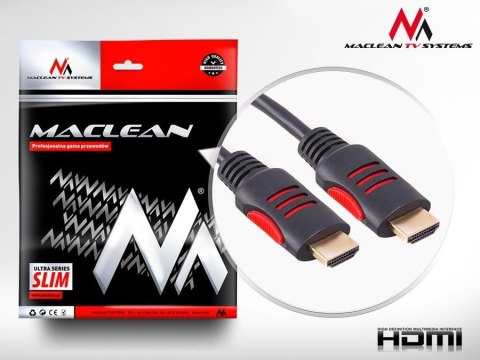 Maclean Kabel HDMI Maclean MCTV-813 HDMI 1.4 (M) - HDMI 1.4 (M) 30AWG z filtrami ferrytowymi czarny 3m