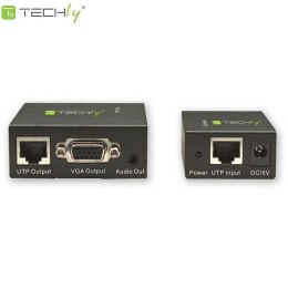 Techly Extender VGA Techly po kablu Cat.5/5e/6 1x1, czarny