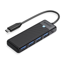 ORICO HUB USB-C Orico PAPW4A-C3-015-BK-EP 4 x USB-A 3.0 5Gbps, czarny