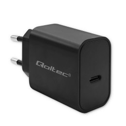 Qoltec Ładowarka sieciowa Qoltec Super Quick PD | USB-C | 20W | 5-12V | 1.67-3A | Czarna