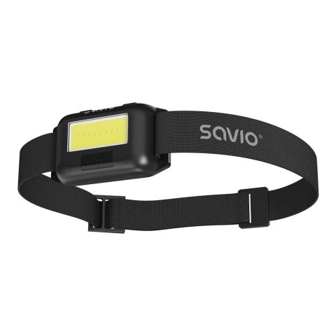 SAVIO Latarka czołowa LED Savio FL-01, COB, 140 lm, zasięg 10m, 4 tryby