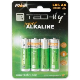 Techly Baterie alkaliczne Techly 1,5V AA LR6 4szt.