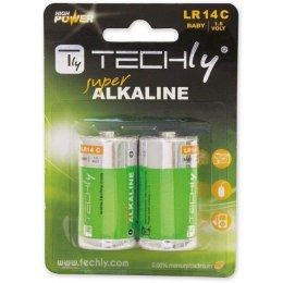 Techly Baterie alkaliczne Techly 1,5V C R14, 2szt.