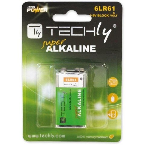 Techly Baterie alkaliczne Techly 9V 6LR61 PP3, 1szt.